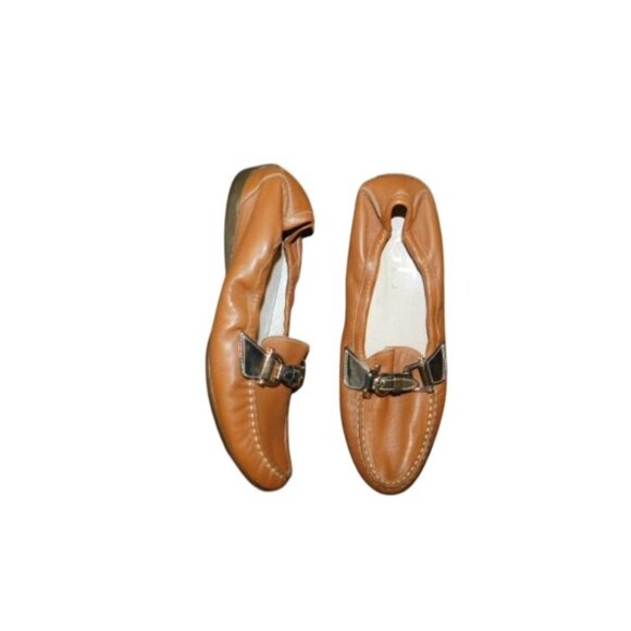 AGL Attilio Giusti Leombruni Size 38.5 US 8 Designer Leather Flats Shoes - Picture 1 of 4